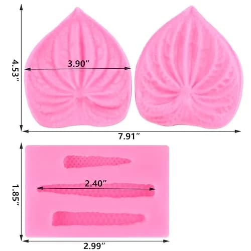 ZiXiang Anthurium Silicone Mold Set of 2 | Food Grade Cake Decorating & Chocolate Making Molds thumbnail 3
