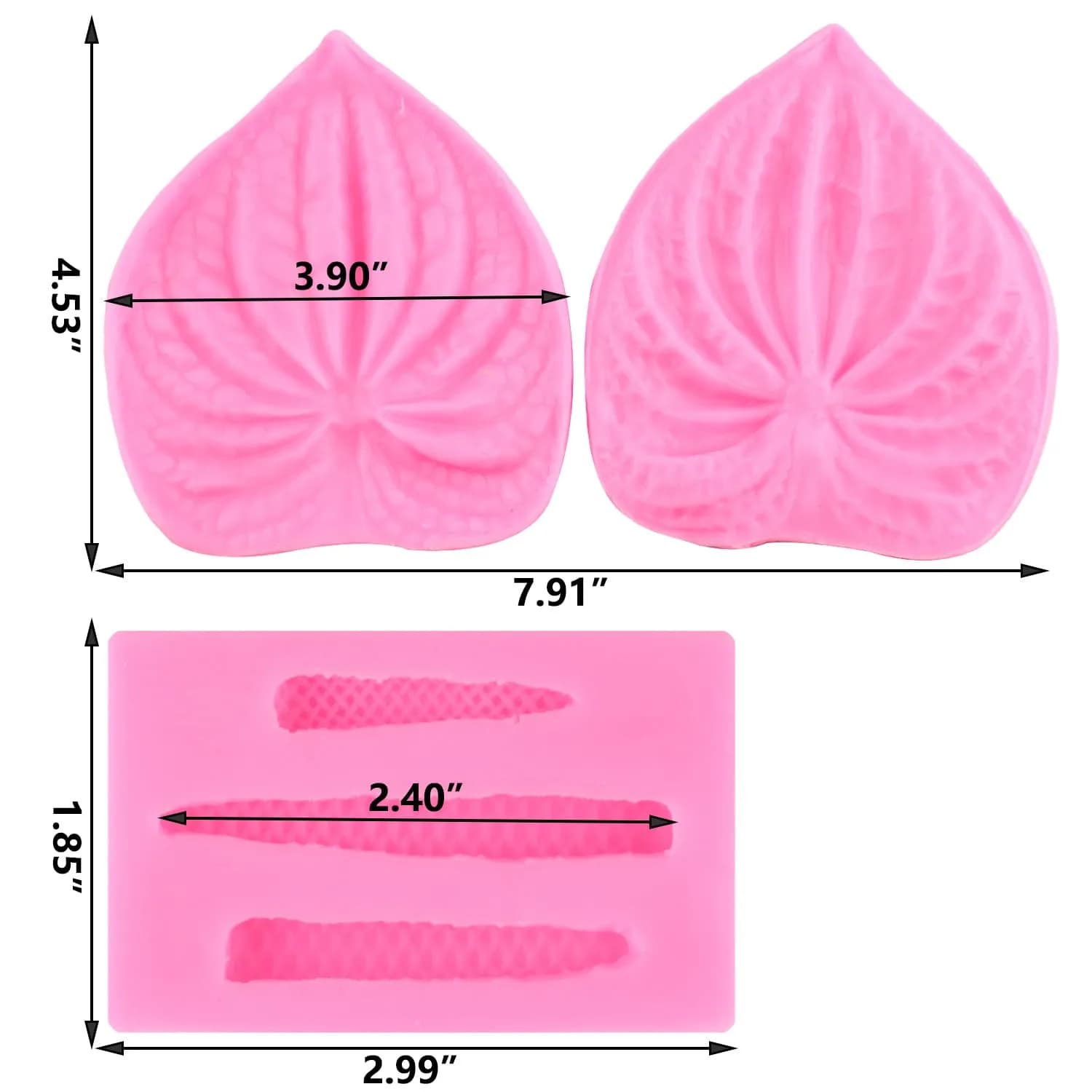 ZiXiang Anthurium Silicone Mold Set of 2 | Food Grade Cake Decorating & Chocolate Making Molds - view 3