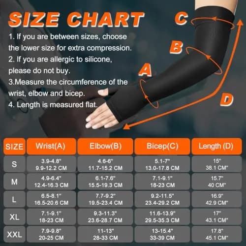 Hiball Lymphedema Medical Compression Arm Sleeve with Gauntlet 20-30 mmHg | Graduated Support for Post-Op & Chronic Conditions thumbnail 2
