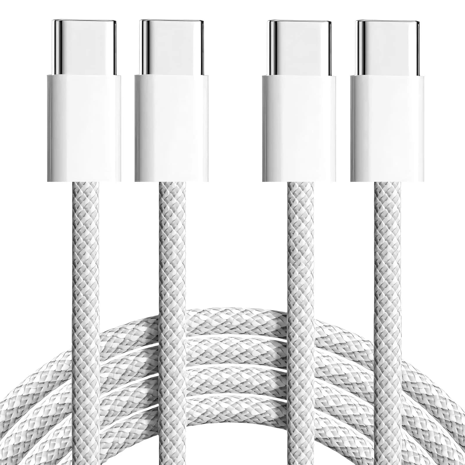 TOP-UP Braided USB C to USB C Cable 3.3FT 2 Pack | 60W PD Fast Charging & Data Sync