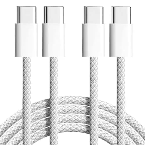 TOP-UP Braided USB C to USB C Cable 3.3FT 2 Pack | 60W PD Fast Charging & Data Sync thumbnail 1