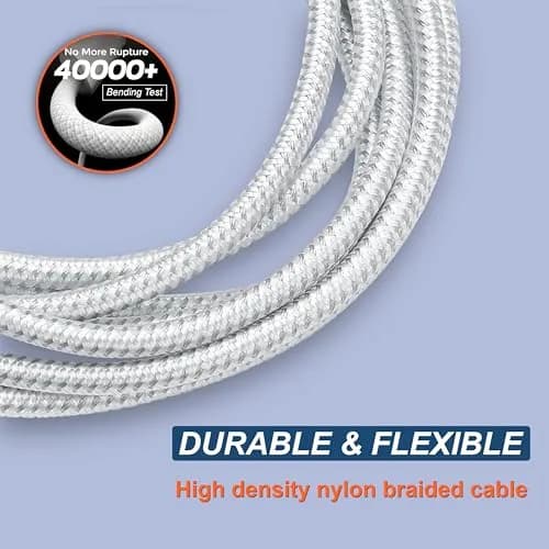 TOP-UP Braided USB C to USB C Cable 3.3FT 2 Pack | 60W PD Fast Charging & Data Sync thumbnail 5