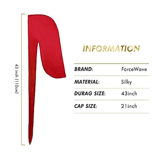 ForceWave Silky Durag and Wave Cap Set for Men & Women | 5-Piece Value Pack with 43" Long Tails thumbnail 7