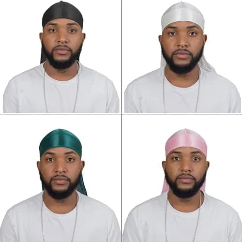 ForceWave Silky Durag and Wave Cap Set for Men & Women | 5-Piece Value Pack with 43" Long Tails thumbnail 3