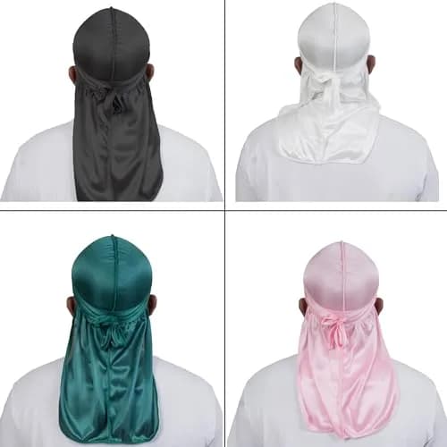 ForceWave Silky Durag and Wave Cap Set for Men & Women | 5-Piece Value Pack with 43" Long Tails thumbnail 5