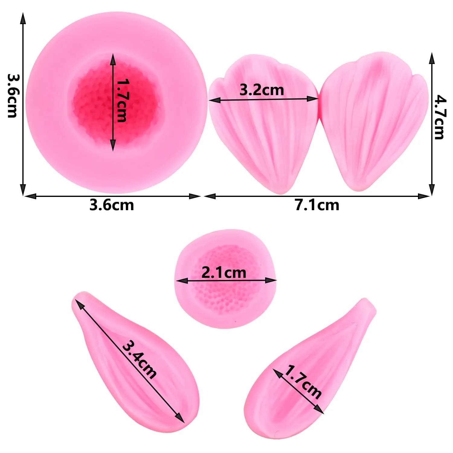 ZiXiang Daisy Flower Silicone Veined Mold Set of 3 | Food Grade Baking & Chocolate Molds - view 2