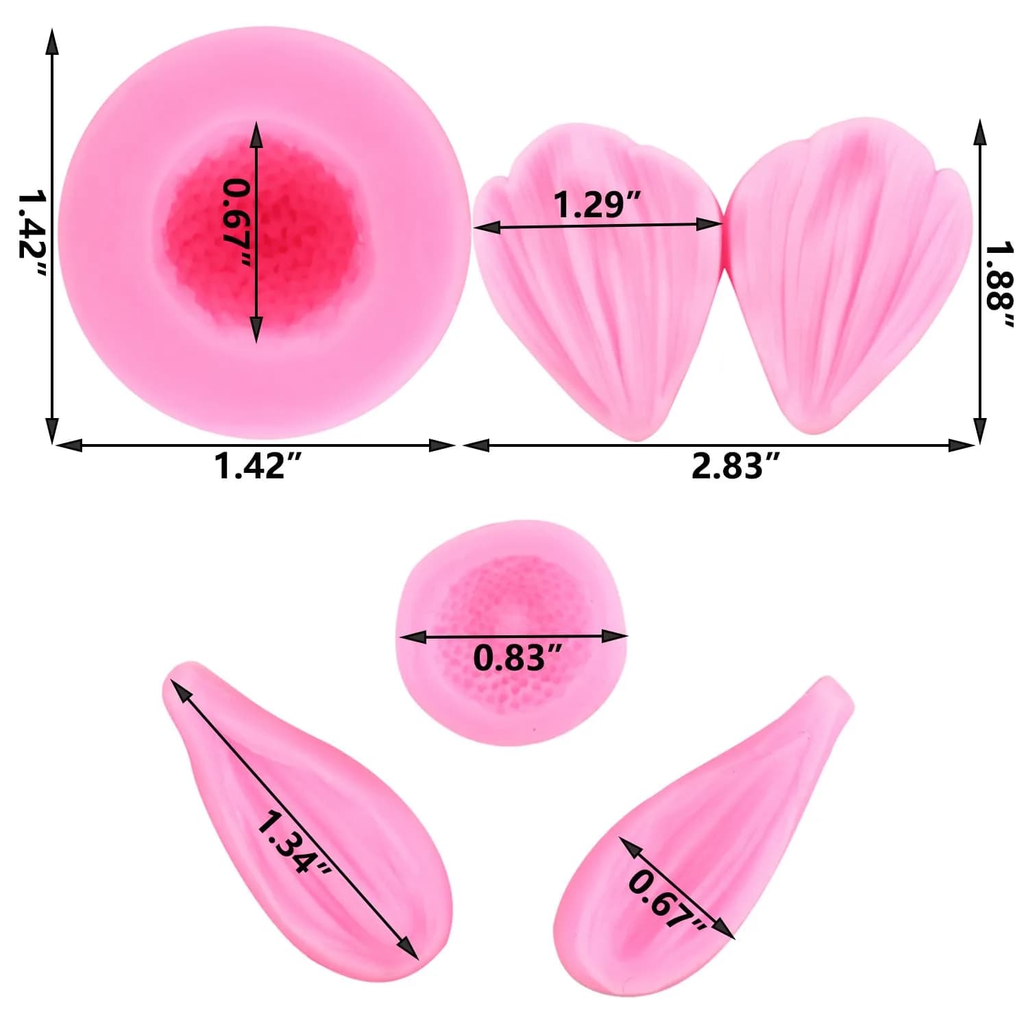 ZiXiang Daisy Flower Silicone Veined Mold Set of 3 | Food Grade Baking & Chocolate Molds - view 3