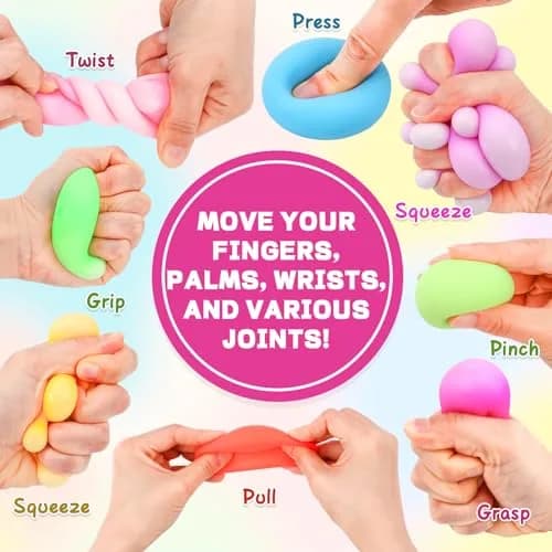 VISCOO 12 Pack Slow Rising Stress Balls 4.1 cm (1.6 In) | Non-Toxic TPR Fidget Toy thumbnail 3