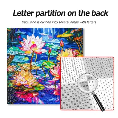 Bgraamiens Stained Glass Waterlily Jigsaw Puzzle 1000-Piece | Vibrant Floral Art for Adults thumbnail 7
