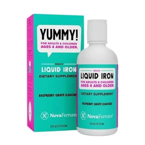 NovaFerrum Yummy Liquid Iron Supplement 473ml (16 Fl Oz) | 18mg Iron/Tbsp | Gluten & Sugar-Free thumbnail 1