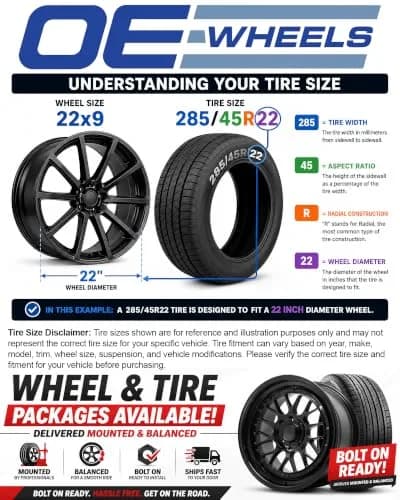OE Wheels CV43B 22x9 Set(4) Gloss Black | 6x139.7 Bolt Pattern, 24ET Offset, Aluminum thumbnail 7