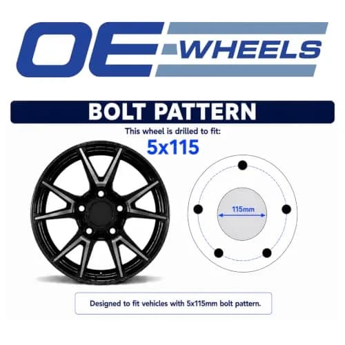 OE Wheels DG22 20x9.5 Gloss Black Wheels | 5x115 Bolt Pattern, 18ET Offset, 2640 Replica thumbnail 6