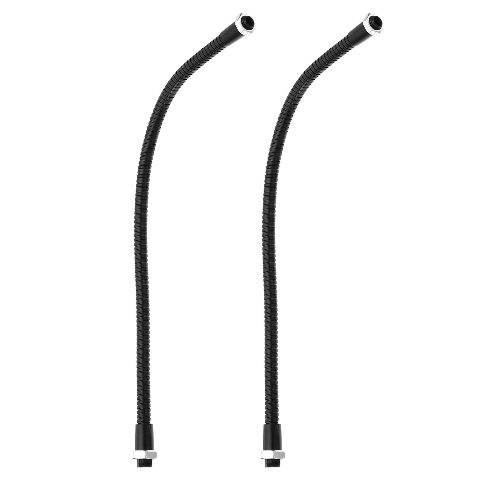 PATIKIL 11.8" Universal Gooseneck Hose, 2 Pcs M10 to M8 Thread | Flexible Metal Tubing for DIY & Repair — Black