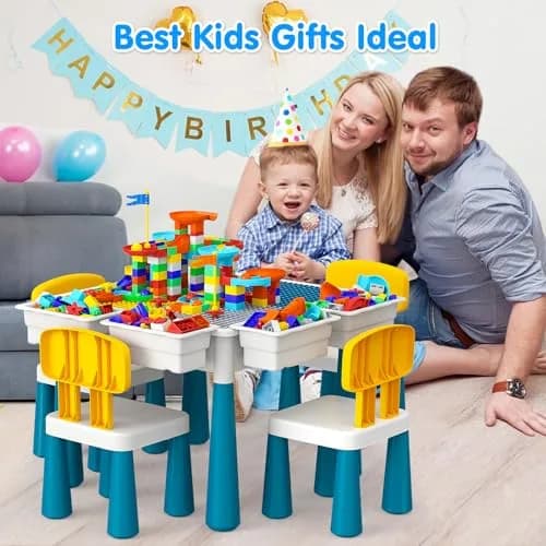 OCATO Kids Table and 4 Chairs Set Activity Table Water Table for Kids 152PCS Large Building Blocks | Versatile, Durable & Safe (70-120 chars) thumbnail 8