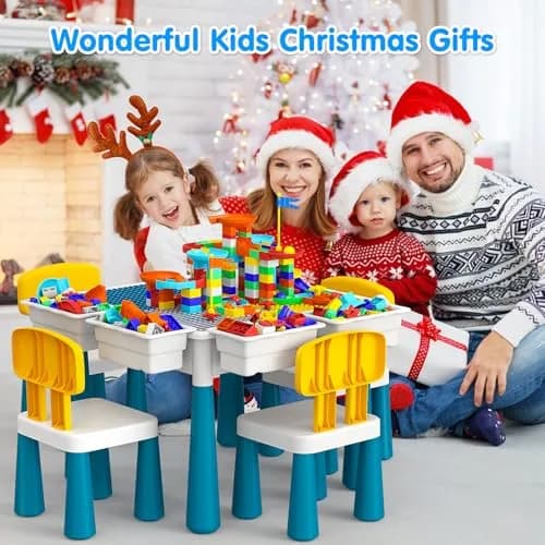 OCATO Kids Table and 4 Chairs Set Activity Table Water Table for Kids 152PCS Large Building Blocks | Versatile, Durable & Safe (70-120 chars) thumbnail 9