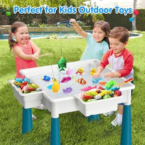 OCATO Kids Table and 4 Chairs Set Activity Table Water Table for Kids 152PCS Large Building Blocks | Versatile, Durable & Safe (70-120 chars) thumbnail 4
