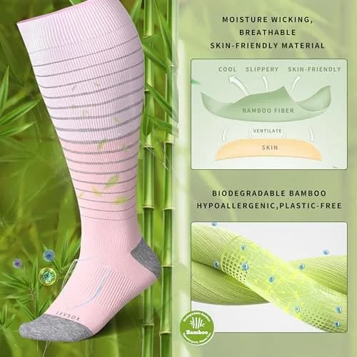 LEVSOX Wide Calf Compression Socks for Women Plus Size | 15-20mmHg Support for Pregnancy & Travel thumbnail 2