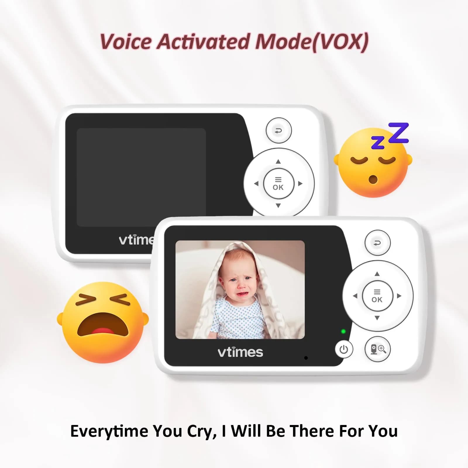 VTimes Baby Monitor with Camera and Audio, No WiFi, 2.4" LCD Screen, 1000ft Range | Secure FHSS Connection for Indian Homes - view 5