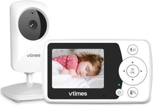 VTimes Baby Monitor with Camera and Audio, No WiFi, 2.4" LCD Screen, 1000ft Range | Secure FHSS Connection for Indian Homes thumbnail 1