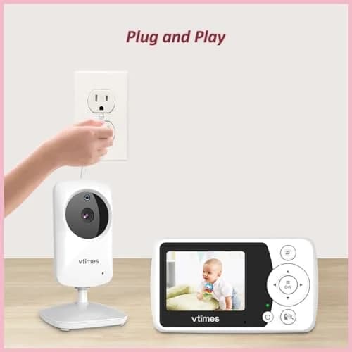 VTimes Baby Monitor with Camera and Audio, No WiFi, 2.4" LCD Screen, 1000ft Range | Secure FHSS Connection for Indian Homes thumbnail 7
