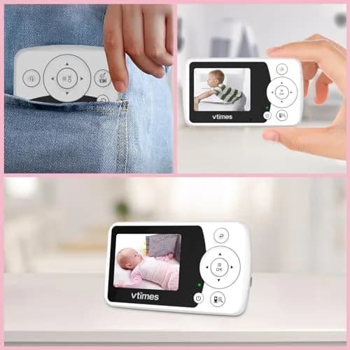 VTimes Baby Monitor with Camera and Audio, No WiFi, 2.4" LCD Screen, 1000ft Range | Secure FHSS Connection for Indian Homes thumbnail 8