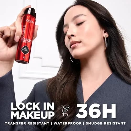 L'Oreal Paris Infallible 3-Second Setting Spray Mist 75ml (2.53 Fl Oz) | Microfine Mist for 36HR Wear thumbnail 2