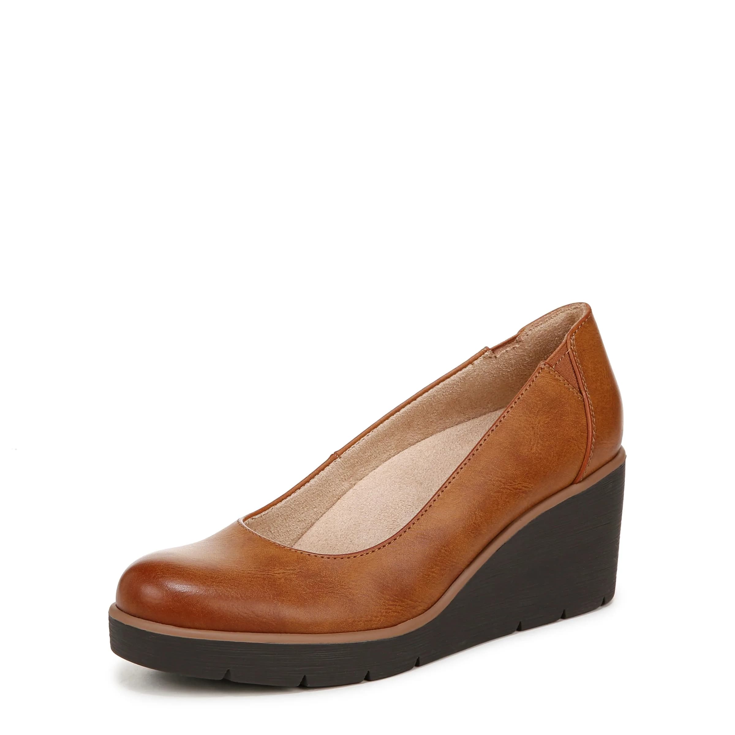 Naturalizer Soul Women's About Time Wedge Casual Shoe Gingerbread Brown 7 Wide | ContourFIT Arch Support