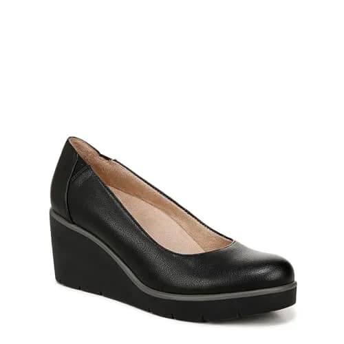 Naturalizer Soul Women's About Time Wedge Casual Shoe Black Tumbled 2.63 inch Heel (6 M US / 38 EU) thumbnail 6
