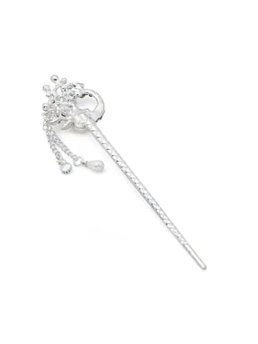 Yellow Chimes Floral Hair Stick for Bun, 16.2 cm (6.38 in) | Pearl & Crystal Embellished Juda Pin thumbnail 2