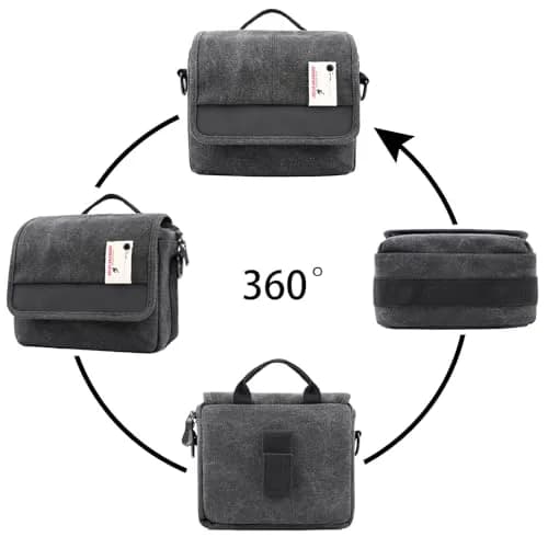 Besnfoto Small Camera Bag Purse 21cm (8.27in) | Waterproof Canvas Messenger for Mirrorless DSLR Cameras thumbnail 6
