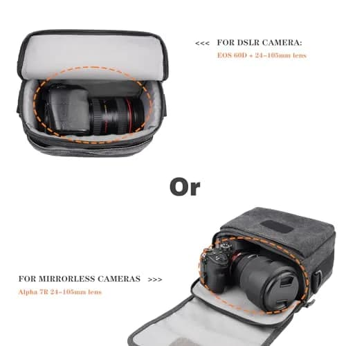 Besnfoto Small Camera Bag Purse 21cm (8.27in) | Waterproof Canvas Messenger for Mirrorless DSLR Cameras thumbnail 2