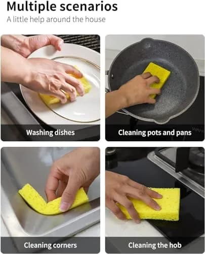 ARCLIBER Cellulose Scrub Sponges 6 Pack | Heavy Duty, Non-Scratch, Eco-Friendly Kitchen Sponge thumbnail 8