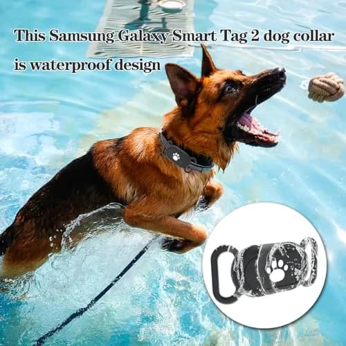 Rzttwl 2 Pack Waterproof Dog Collar Holder for Samsung Galaxy SmartTag2, Black Grey | Silicone GPS Tracker Hidden Loop Holder thumbnail 4