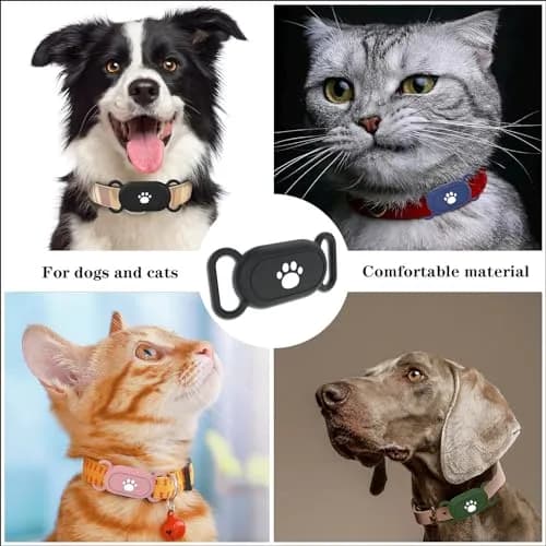Rzttwl 2 Pack Waterproof Dog Collar Holder for Samsung Galaxy SmartTag2, Black Grey | Silicone GPS Tracker Hidden Loop Holder thumbnail 6