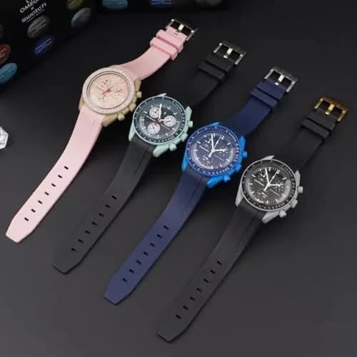 Danxancy Watch Band for Moonswatch 20mm | Curved Rubber Strap Compatible with Omega Swatch thumbnail 6