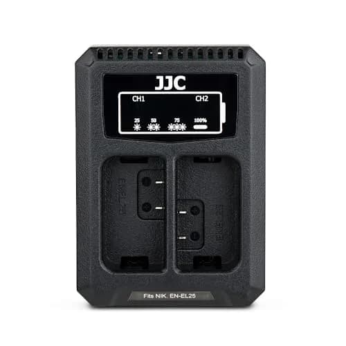 JJC EN-EL25 Battery Charger Dual Slot for Nikon Z50 II Z50 Z30 Zfc Cameras | USB Power & Overheat Protection thumbnail 1