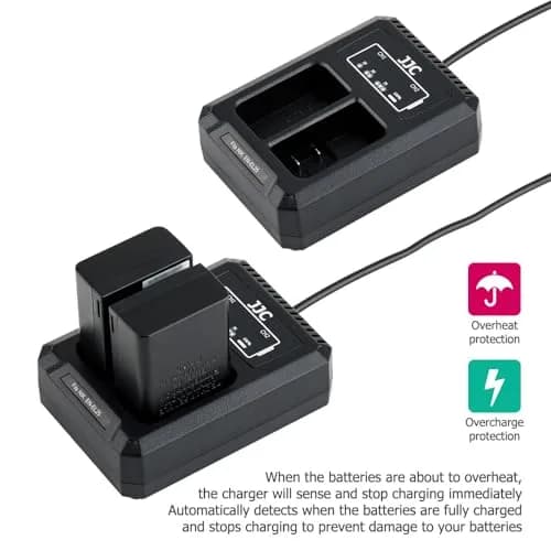 JJC EN-EL25 Battery Charger Dual Slot for Nikon Z50 II Z50 Z30 Zfc Cameras | USB Power & Overheat Protection thumbnail 6