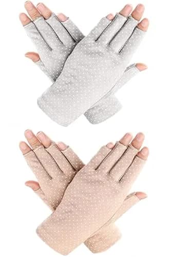 Eohak Women Driving Gloves Sun UV Protection Glove Touchscreen Half-Finger Gloves | Breathable, Anti-Slip, Summer Fit thumbnail 1