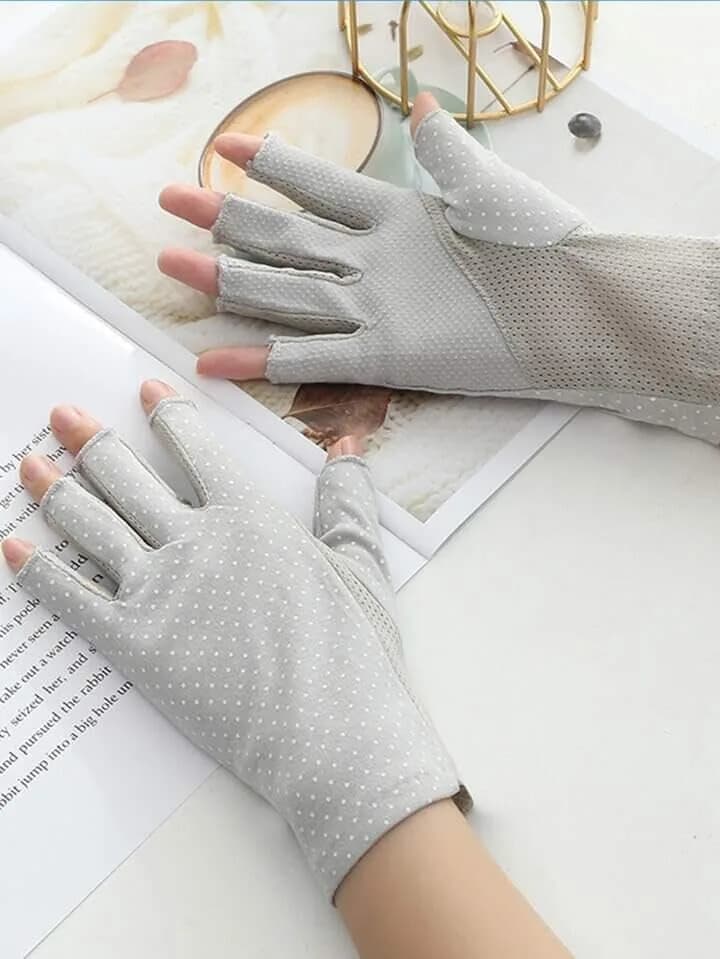Eohak Women Driving Gloves Sun UV Protection Glove Touchscreen Half-Finger Gloves | Breathable, Anti-Slip, Summer Fit thumbnail 2