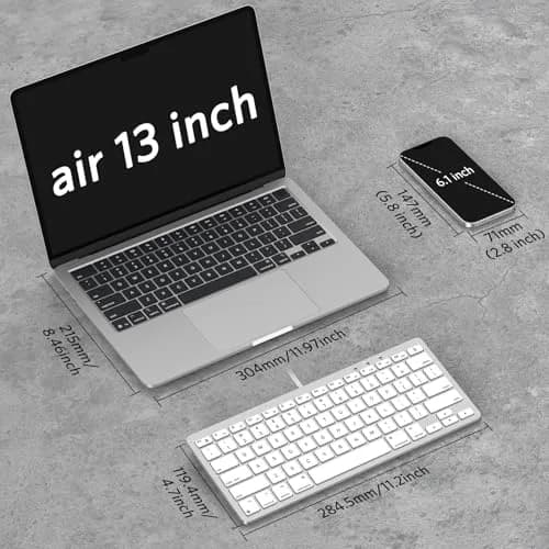 OMOTON Wired Keyboard for Mac, Compact 78-Key, USB-C/A Plug & Play, White | Scissor-Switch Keys for Smooth Typing thumbnail 3