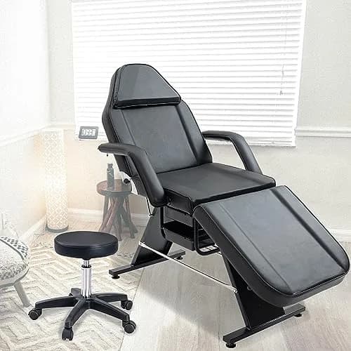 Brisca Massage Salon Tattoo Chair with Two Trays | Adjustable Full-Body Spa Bed & Esthetician Chair thumbnail 1