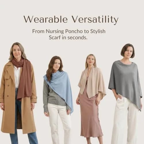 Konssy Rayon Made from Bamboo Nursing Cover for Breastfeeding | Soft, Breathable, Wearable Poncho with 360° Privacy thumbnail 5