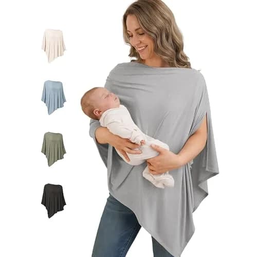 Konssy Rayon Made from Bamboo Nursing Cover for Breastfeeding | Soft, Breathable, Wearable Poncho with 360° Privacy thumbnail 1