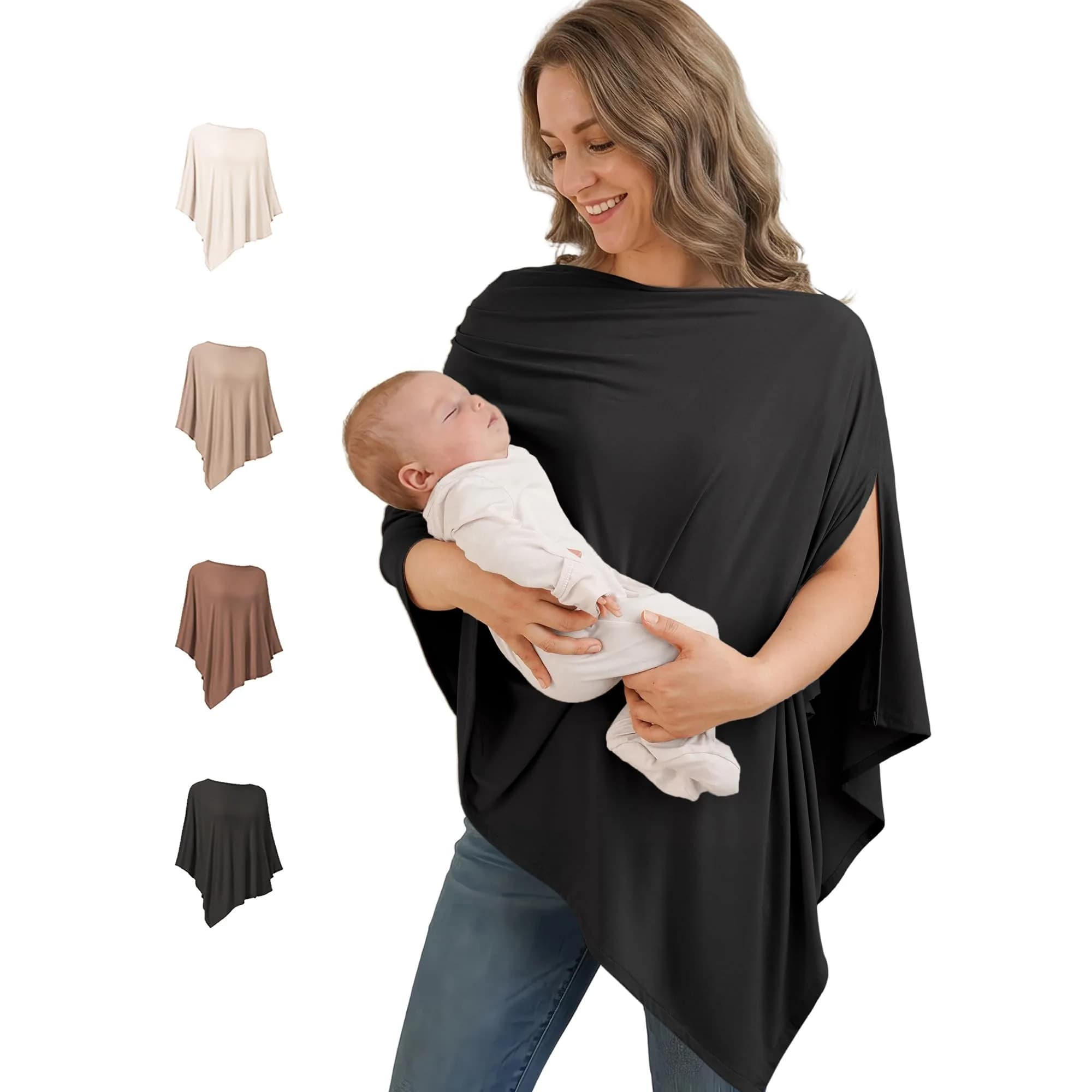 Konssy Rayon Made from Bamboo Nursing Cover for Breastfeeding | Soft, Breathable, Wearable Poncho with 360° Privacy - main product image