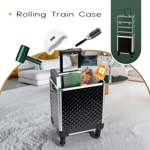 Yueieoun Large Makeup Travel Case 13.4 x 10 x 30.5 inches | 4-in-1 Detachable Compartments thumbnail 5