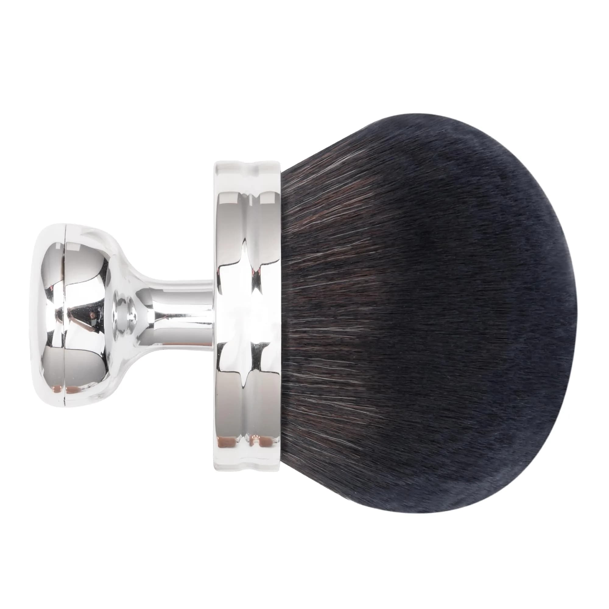 BABYSHEEP 3.2inch Round Head Blend & Blur Extra Large Body Makeup Brush | Vegan, Cruelty-Free for Self-Tanning & Body Makeup — Silver - Black