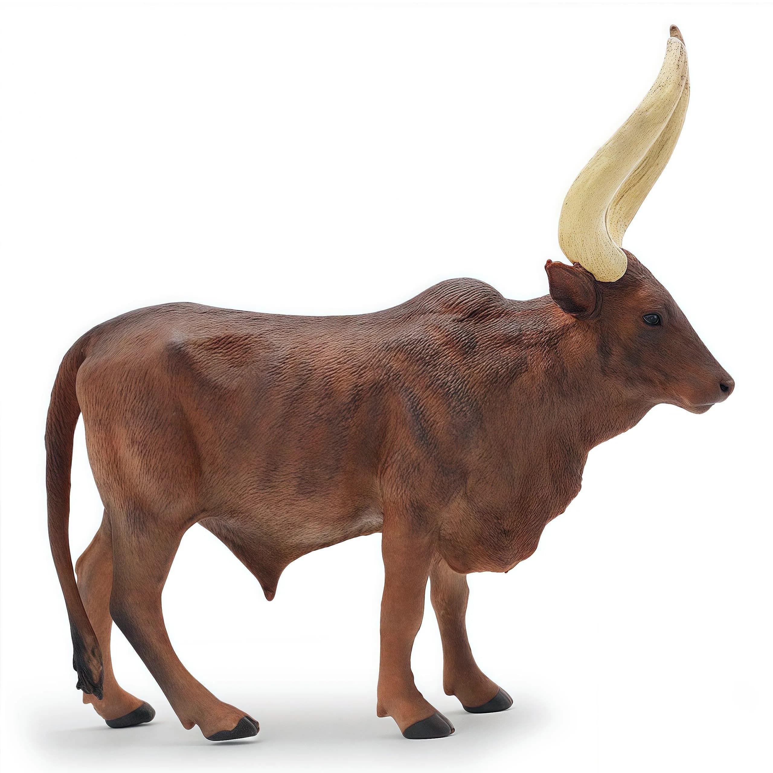 Gemini&Genius Longhorn Cow Farm Animal Figurine | Durable Wild Ox Model for Kids & Collectors — Longhorn Cow