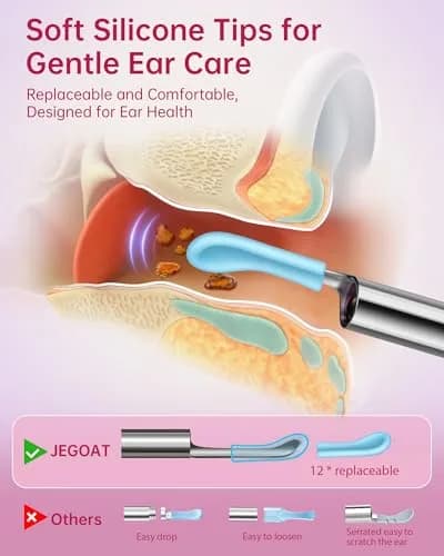 JEGOAT Ear Wax Removal with HD Camera 1296P | Gentle Ear Cleaning & Inspection Tool thumbnail 5