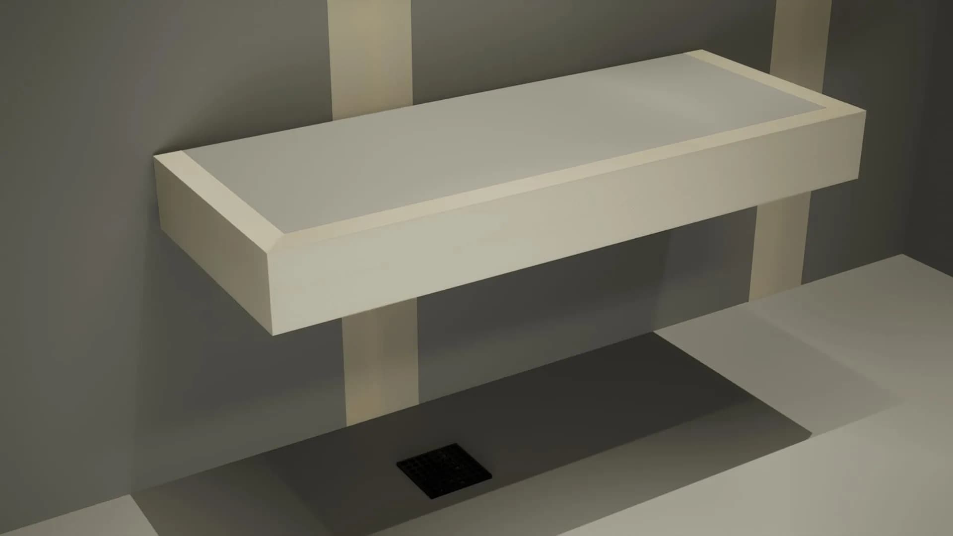 The Original Granite Bracket Floating Shower Bench Kit 12x36 Inches | Space-Saving Bathroom Decor