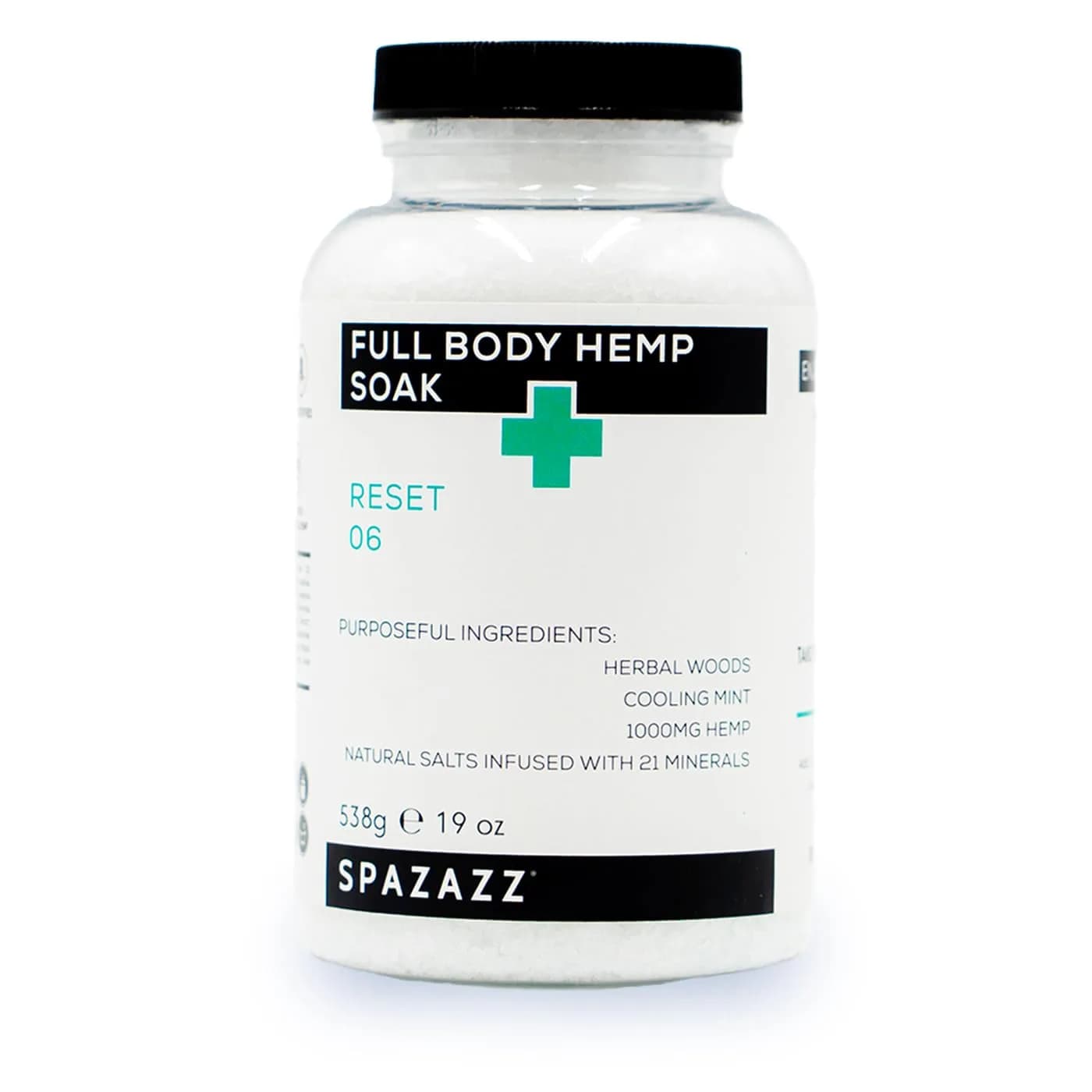 Spazazz Full Body Hemp Soak Reset 06 Aromatherapy Salt | 19 oz | Relaxing Hemp & Mineral Bath
